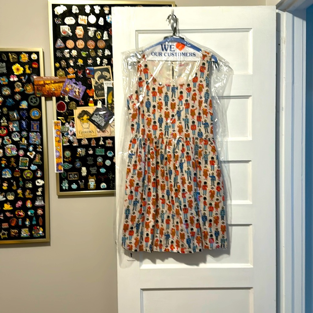 Cath Kidston London Guards Print Fit & Flare Dress UK 12